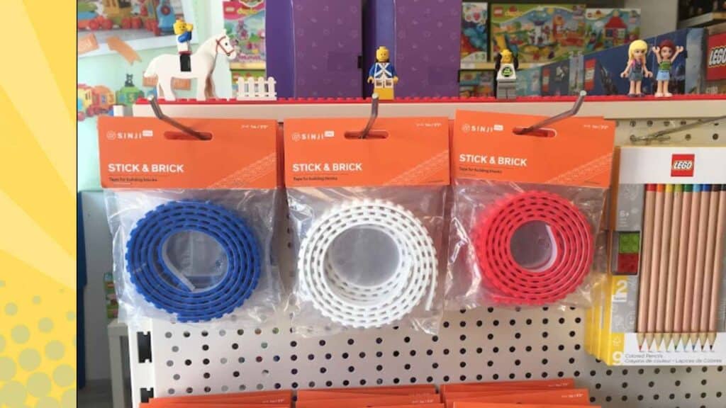 tape om LEGO op te bouwen